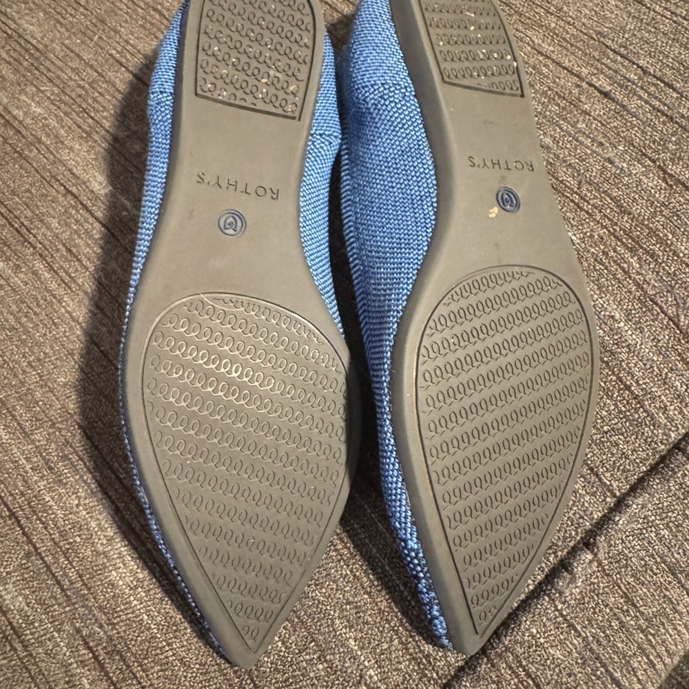 Rothy's The Point flats in the rare, retired Lapis Python blue pattern - Picture 3 of 4